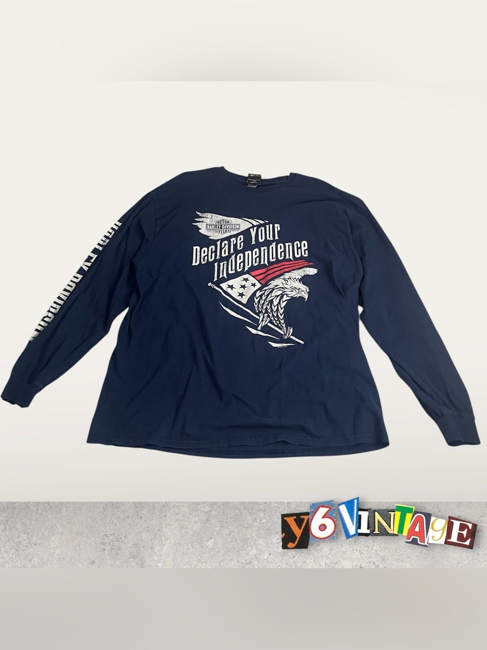 Extra Large Blue Harley Davidson Long Sleeve Sweatshirt